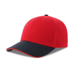 Cappellino con visiera sandwich in cotone riciclato e organico 270g/m² color rosso scuro