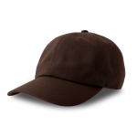 Cappellino destrutturato con chiusura a fibbia e misto cotone 280 g/m² color marrone