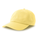 Cappellino destrutturato con chiusura a fibbia e misto cotone 280 g/m² color giallo chiaro