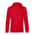 Felpa con cappuccio in cotone organico e poliestere 280 g/m² B&C color rosso