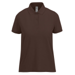 Polo da donna a maniche corte in cotone Optimium™ piqué 180 g/m² B&C color marrone scuro