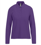 Polo classica da donna a maniche lunghe in cotone piqué 180 g/m² B&C color viola