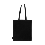Shopper nera con manici lunghi in 100% cotone riciclato da 180 g/m² color nero sesta vista