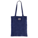 Shopper dai manici lunghi in velluto a coste di poliestere 240 gr/m² color blu mare quinta vista