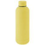 Borraccia a doppia parete in acciaio inox con finitura in gomma 500ml color giallo