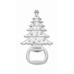 Apribottiglie promozionale in lega di zinco a forma di albero Natale color argento opaco vista principale