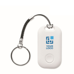 Localizzatore intelligente wireless 5.2 tascabile in ABS a portachiavi color bianco vista area di stampa