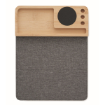 Tappetino per mouse rPET con organizzatore da scrivania e caricatore color legno sesta vista
