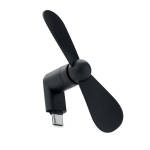Ventilatore portatile personalizzato per smartphone con porta USB-C color nero