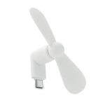 Ventilatore portatile personalizzato per smartphone con porta USB-C color bianco
