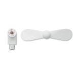 Ventilatore portatile personalizzato per smartphone con porta USB-C color bianco