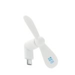 Ventilatore portatile personalizzato per smartphone con porta USB-C color bianco vista area di stampa