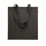 Tote bag con manici lunghi in rPET e cotone riciclato da 140 g/m² color nero