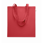 Tote bag con manici lunghi in rPET e cotone riciclato da 140 g/m² color rosso
