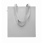 Tote bag con manici lunghi in rPET e cotone riciclato da 140 g/m² color grigio seconda vista
