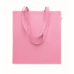 Tote bag con manici lunghi in rPET e cotone riciclato da 140 g/m² color rosa