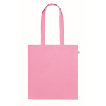 Tote bag con manici lunghi in rPET e cotone riciclato da 140 g/m² color rosa quarta vista