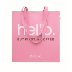 Tote bag con manici lunghi in rPET e cotone riciclato da 140 g/m² color rosa vista principale