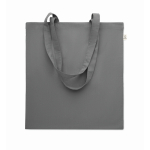 Tote bag con manici lunghi in rPET e cotone riciclato da 140 g/m² color grigio scuro