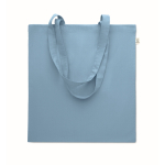 Tote bag con manici lunghi in rPET e cotone riciclato da 140 g/m² color nero opaco
