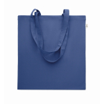 Tote bag con manici lunghi in rPET e cotone riciclato da 140 g/m² color blu reale