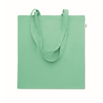 Tote bag con manici lunghi in rPET e cotone riciclato da 140 g/m² color verde menta