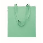 Tote bag con manici lunghi in rPET e cotone riciclato da 140 g/m² color verde menta seconda vista