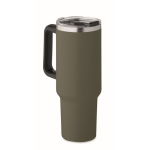 Bicchiere termico in acciaio inox riciclato con tappo e cannuccia 1.2l seconda vista