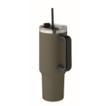 Bicchiere termico in acciaio inox riciclato con tappo e cannuccia 1.2l terza vista