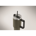 Bicchiere termico in acciaio inox riciclato con tappo e cannuccia 1.2l quinta vista fotografica