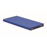 Batteria esterna con logo da 8000 mAh in alluminio color blu reale