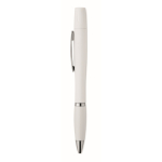 Penna con inchiostro blu che include kit di pulizia per auricolari color bianco sesta vista