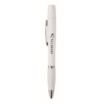 Penna con inchiostro blu che include kit di pulizia per auricolari color bianco vista principale