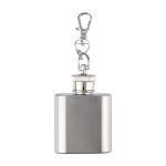 Portachiavi in acciaio inox con una fiaschetta da 30ml color argento quinta vista