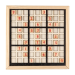 Gioco del Sudoku pubblicitario in legno con 99 tessere Sudoku color marrone quarta vista