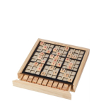 Gioco del Sudoku pubblicitario in legno con 99 tessere Sudoku color marrone vista area di stampa