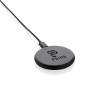 Caricatore magnetico wireless in plastica riciclata certificata da 15W color nero vista con logo
