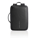 Zaino antitaccheggio in rPET che si trasforma in valigetta per PC 16'' color nero terza vista