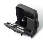 Zaino antitaccheggio in rPET che si trasforma in valigetta per PC 16'' color nero settima vista