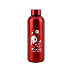 Borraccia con 90% di acciaio inox riciclato con finitura opaca 550ml color rosso immagine con logo