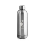 Borraccia con 90% di acciaio inox riciclato con finitura opaca 550ml color argento opaco immagine con logo