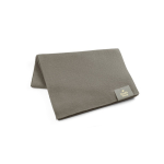 Sciarpa in poliestere riciclato rPET con patch personalizzabile color grigio chiaro immagine con logo