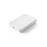 Powerbank magnetico in rABS da 5.000mAh con caricatore wireless da 15W color bianco