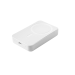 Powerbank magnetico in rABS da 10.000mAh con caricatore wireless 15W color bianco
