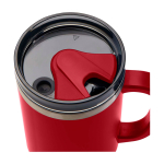 Tazza termica con cannuccia a doppia parete in acciaio e plastica 1,2l color rosso vista dettaglio 1