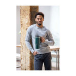 Tazza termica con cannuccia a doppia parete in acciaio e plastica 1,2l color blu reale immagine stile di vita