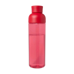 Borraccia in plastica riciclata con comoda maniglia in silicone 600ml color rosso seconda vista posteriore