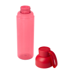 Borraccia in plastica riciclata con comoda maniglia in silicone 600ml color rosso terza vista