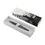 Penna in metallo Parker Jotter SE Global Icons con inchiostro blu color argento opaco