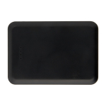 Powerbank in plastica riciclata sottile ed elegante da 5.000 mAh color nero seconda vista frontale